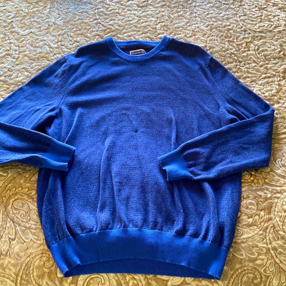 Club Room mens blue marled long sleeved crew neck sweater Sz XL